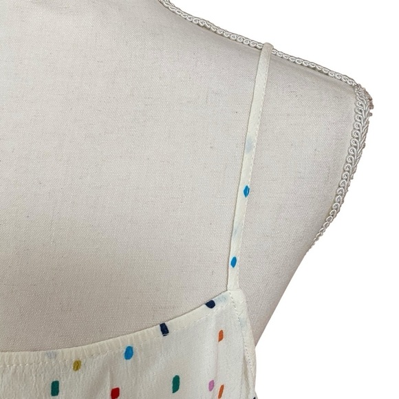 Topshop White Multicolor Polka Dot Cami Tank Top Size M - Picture 5 of 13